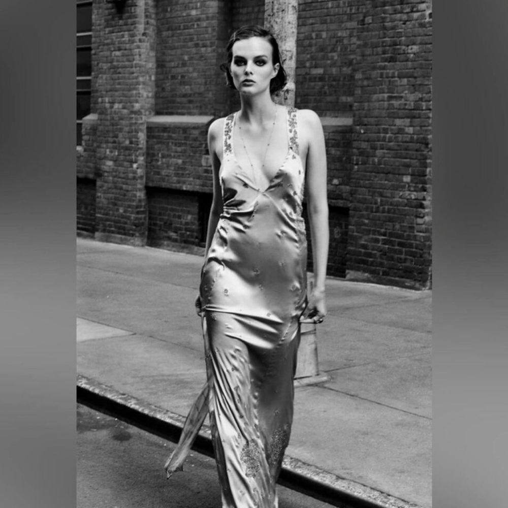 Zara Silver Embellished Maxi Dress